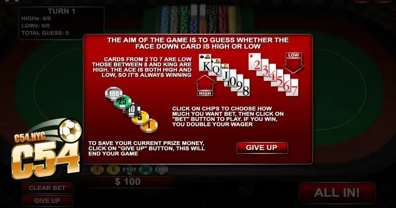 Game bài Thái Hilo - Tựa game đổi thưởng cực hot tại nhà cái C54 Luật chơi Thái Hilo đơn giản, dễ trúng