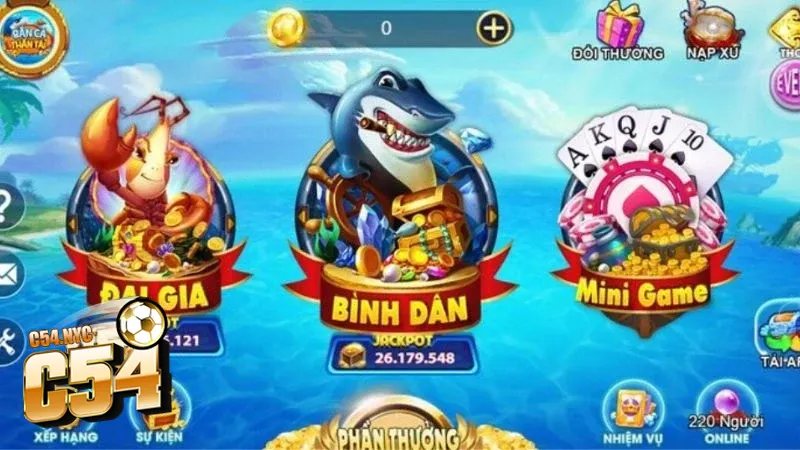 Bắn cá thần tài - Giải trí đỉnh cao, thưởng lớn bất ngờ Trải nghiệm với đa dạng phòng chơi